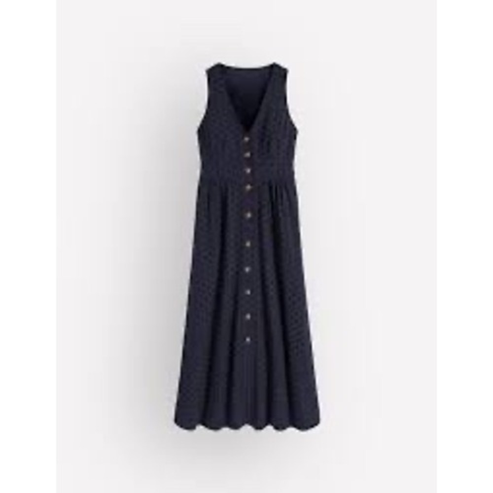 Boden‎ Catherine Broderie Dress Navy Blue Size 8 Regular New With Tags